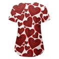thumbnail image 3 of Wrcnote Valentine Print Scrub Tops for Women Short Sleeve Nurse Uniform V Neck Tunic Pockets T Shirt Blouse, 3 of 3