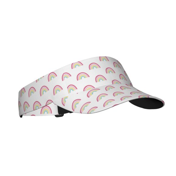 Vsdgher Rainbow Print Adult Sunscreen Visor Cap,1 Piece of Sport Sun Visor Hats Adjustable Sun Hat for Outdoor Activities Fits for Women and Men (One Size)