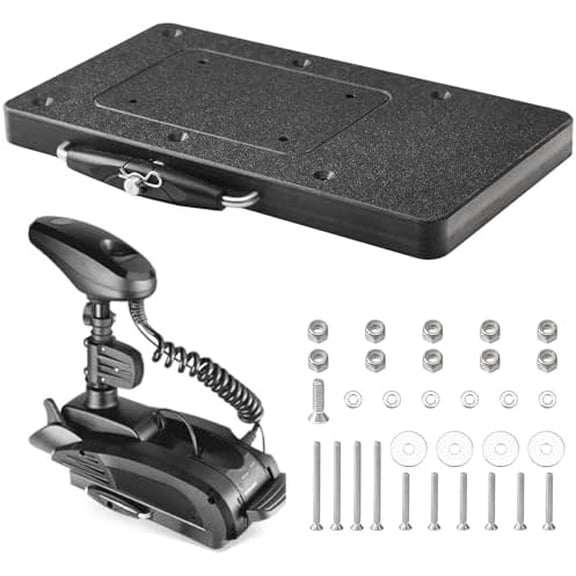 For Minn Kota 1854021 MKA-21 Quick Release Bracket - Fits Ulterra, Terrova, PowerDrive V2, Deckhand 40, Riptide ST/SP, Pontoon & Electric Trolling Motors - Black Mounting Plate$$Watercraft