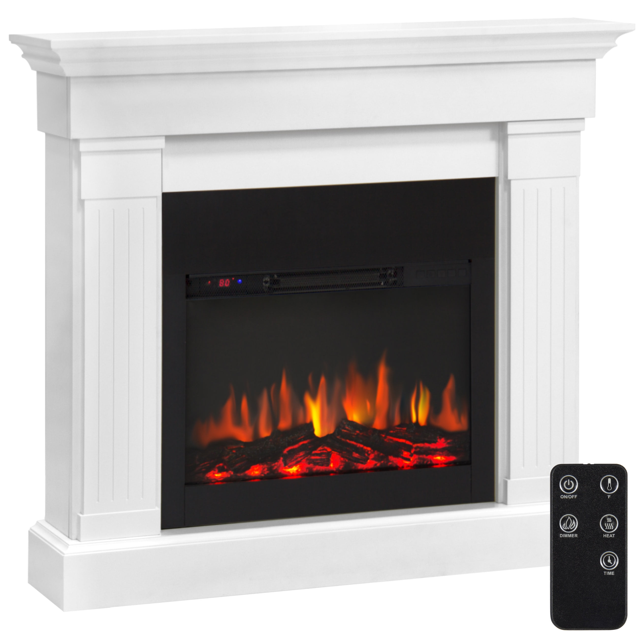 Best Choice Products 4700 BTU Wood Mantel Electric Fireplace W Remote Control, Mounting... by