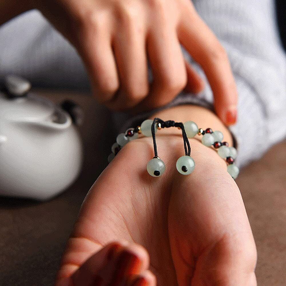 Hand Braided Flowers Bracelets Amulet Natural Jade Beads Bracelets Bangle Women