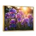 thumbnail image 2 of Designart "Purple Irises landscape With Sunset III" Floral Floater Framed Wall Decor, 2 of 7