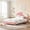 Pink/Beige, variant on Full Bed Frame with Round Boucle Headboard, Upholstered Soft Modern Bed with Wooden Slats Support, Arch Design, Easy Assembly,Pink/Beige