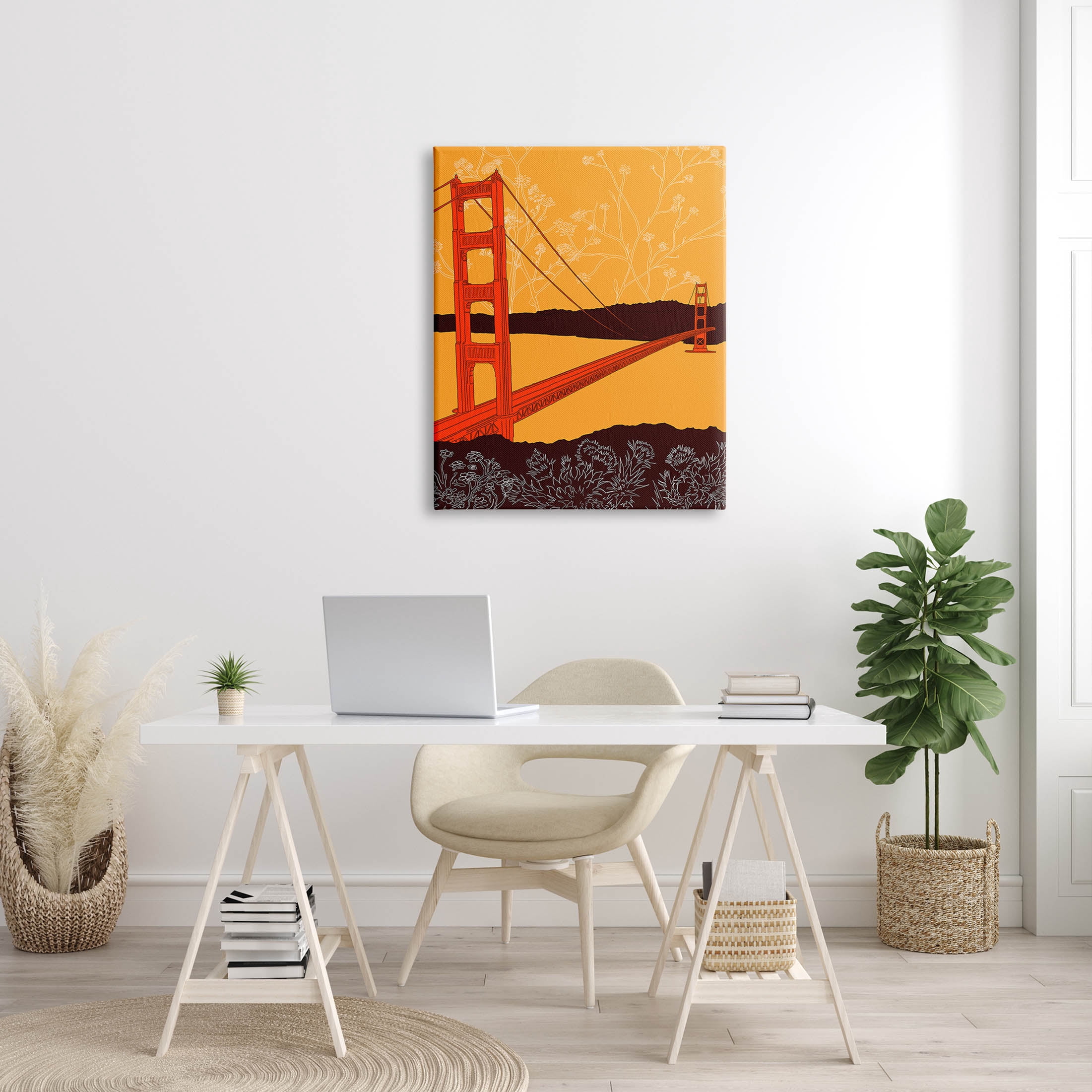 Stupell Industries Floral Pattern Water Bridge Graphic Art Gallery Wrapped Canvas Print Wall Art, Design by Shane Donahue