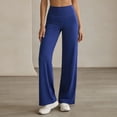 thumbnail image 2 of CAIVO Yoga Pants Women Workout High Waist Athletic Gym Pilates Leggings Stretch Solid Color Running Fitness Trousers , Blue, 2 of 5