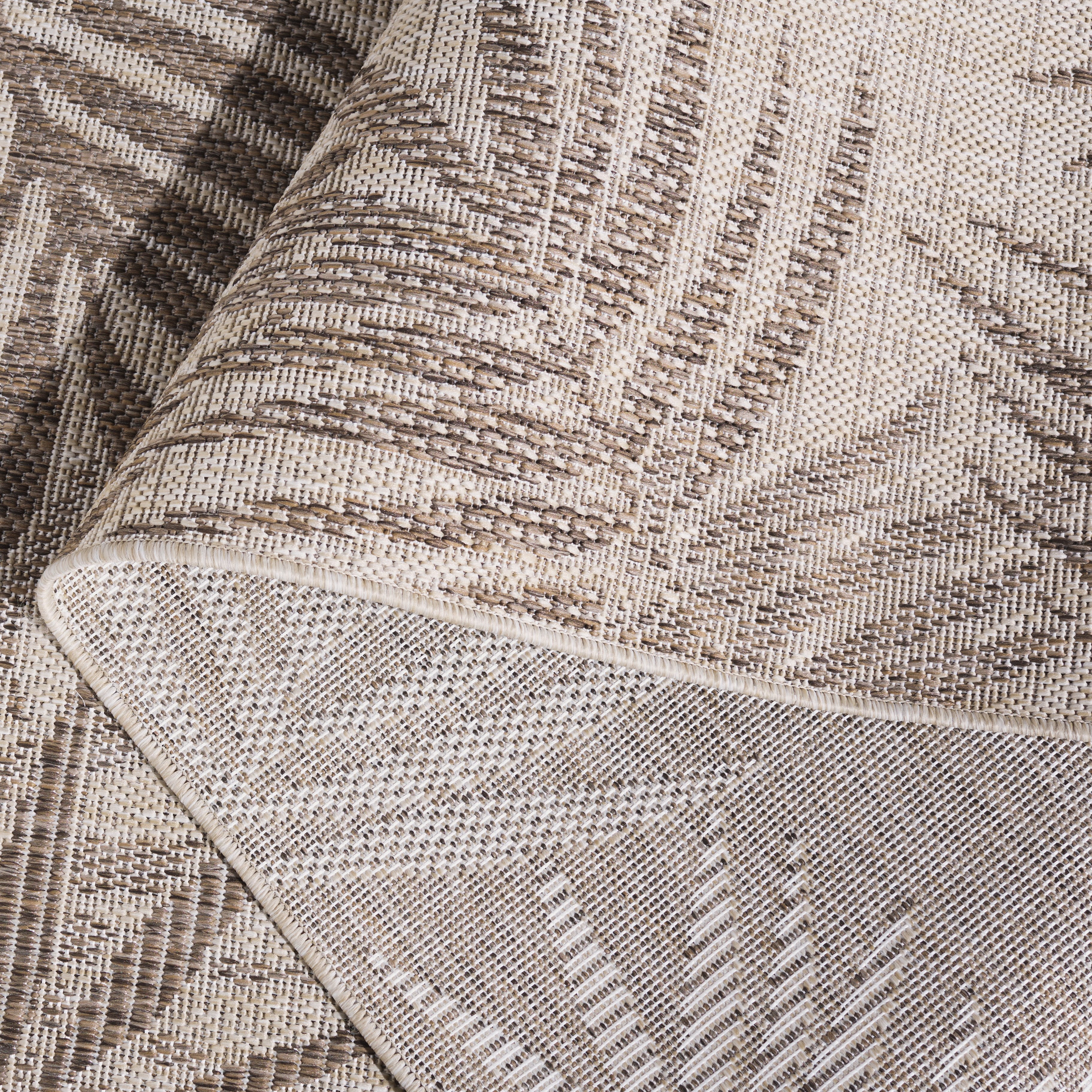 SAFAVIEH Beach House Cherlyn Botanical Indoor/Outdoor Runner Rug, Beige/Brown, 2'2" x 8'