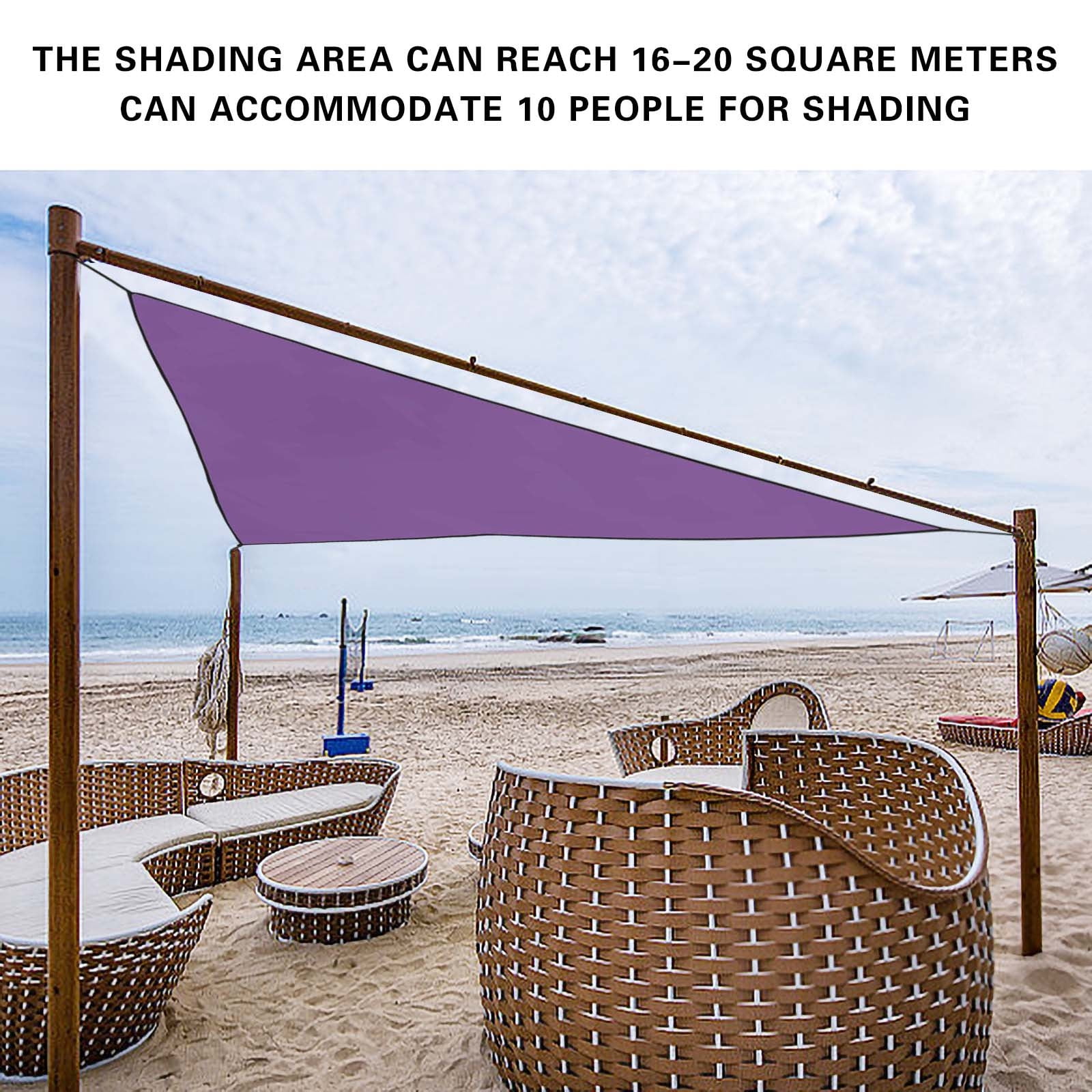 AuroraX Sun Shades Outdoor Patio Sunshade Cloth Portable Easy to Install Waterproof Large 4x4x4m Size UV Protection Outdoor Living for Garden and Pool Use