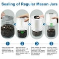 thumbnail image 4 of Electric Mason Jar Vacuum Sealer, FiveBox Vacuum Sealer for Wide-Mouth&Regular Mouth Mason Jars, Cordless Auto Stop Mason Jar Vacuum Sealer Kit with Can Opener for Food Storage and Fermentation,White, 4 of 7