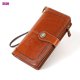 thumbnail image 1 of Women Long Wallet Wax Genuine Leather Clutch Wristlet Purse Credit Card Holder Organizer Ladies Purse WD.WDQZL Hogar, 1 of 1