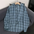 thumbnail image 7 of Hoodies for Men Sun Protection Lightweight Hoodie Button Down Plaid Long Sleeve Fall Sweatshirt L, 7 of 7