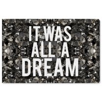 Wynwood Studio 'All A Dream Glitter' Typography and Quotes Wall Art Canvas Print - White, Gray, 36" x 24"