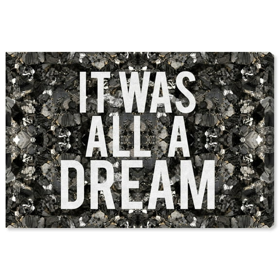 Wynwood Studio 'All A Dream Glitter' Typography and Quotes Wall Art Canvas Print - White, Gray, 36" x 24"