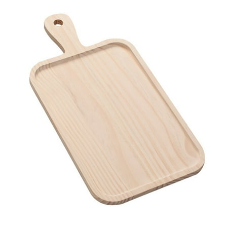 

Multi-functional Square Cutting Board Solid Wood Pizza Cutting Board with Handle Size 46cm