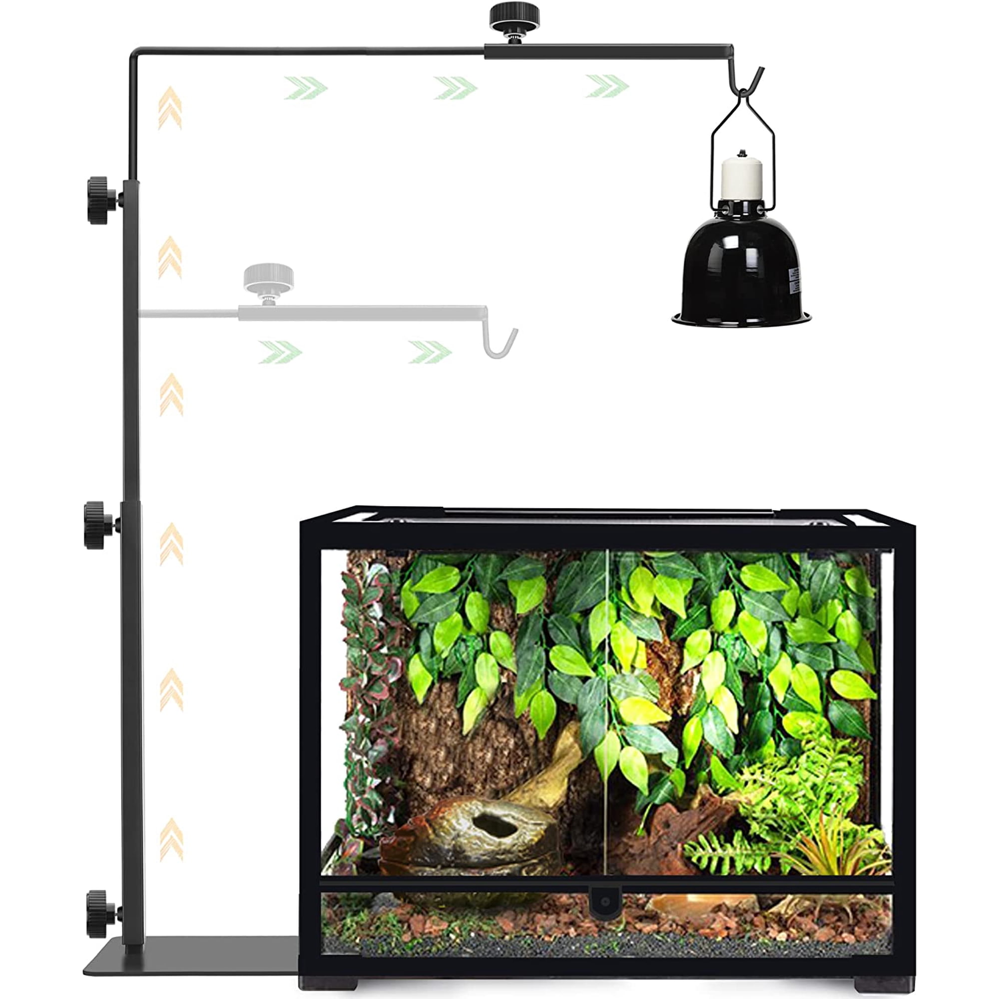 Neptonion Adjustable Metal Heat Lamp Stand for Terrarium, 17-37 Inch, Compatible with Reptile Dome Lights