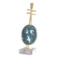 thumbnail image 1 of Estatua china de Pipa, decoración de mesa, diseño creativo, decoración del hogar, Mini estatuilla de Pipa, escultura de Metal y esmalte para escritori 140mmx100mmx380mm, 1 of 8
