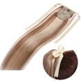 thumbnail image 4 of MY-LADY 20 inch Straight 100% Remy Human Hair Ponytail Extension For Women Straight Binding Tie up Ponytail Wrap #12P613 Golden Brown & Bleach Blonde, 4 of 8
