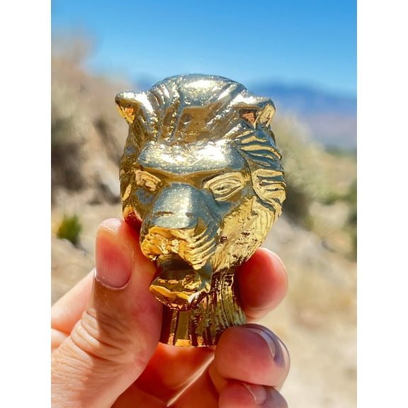 Brass Walking Stick Handle – Handcrafted Lion Head Cane Top