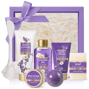 Spa Luxetique Gift Sets for Women, 8 Pcs Relaxing Lavender Gift Baskets for Birthday Day Gifts Idea, Bath and Body Self Care Kits