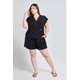 thumbnail image 1 of Set de blusa cruzada y short Roman Fashion /Tallas Extras, 2784 (Negro) negro 38, 1 of 5