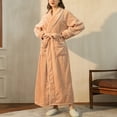 thumbnail image 2 of Kaemgyyd Fleece Maxi Robes for Women Plush Soft Cozy Belted Bathrobe Fuzzy Warm Lightweight Sleepwear with Pockets, 2 of 5