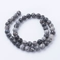 thumbnail image 3 of Natural Netstone Round Beads Strands Black Silk Stone, 3 of 3