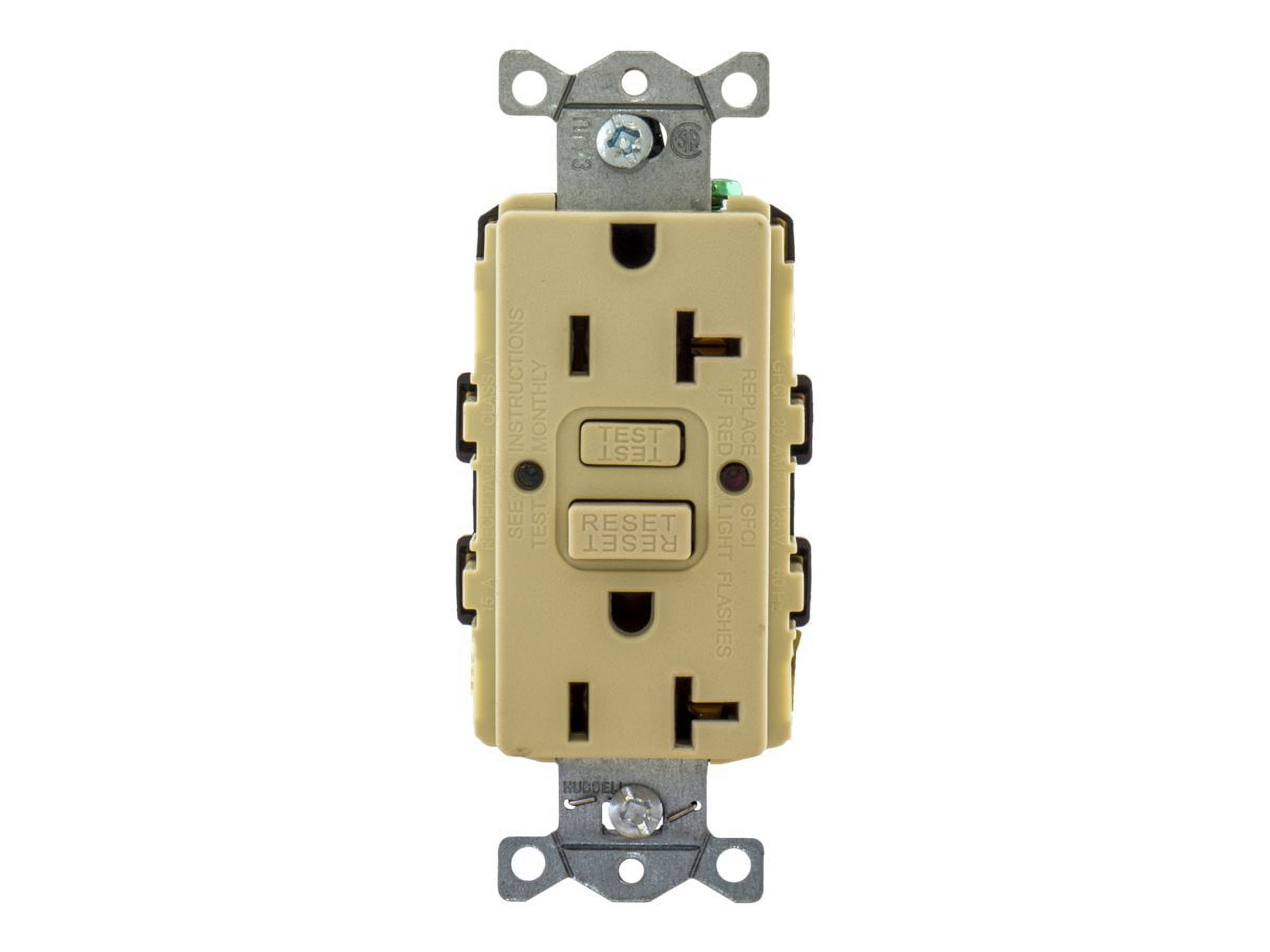 Hubbell Wiring Device-Kellems GFCI Rceptcle, Commer., Blk, 20A, 1 HP GFRTR20BLK