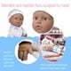 thumbnail image 3 of La Baby Boutique Hispanic 11 inch Small Soft Body Baby Doll dressed in Purple for Children 12 Months and older, 3 of 5