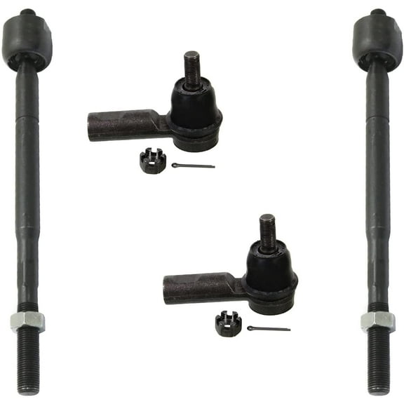 Detroit Axle - 2WD Front Inner and Outer Tie Rod End Links Replacement for 2005-2015 Toyota Tacoma (Base & X-Runner)