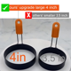 thumbnail image 4 of Paquete de 6 anillos grandes para freír huevos, anillos antiadherentes de acero inoxidable para moldear muffins de huevo con cepillo de aceite, 4 of 8