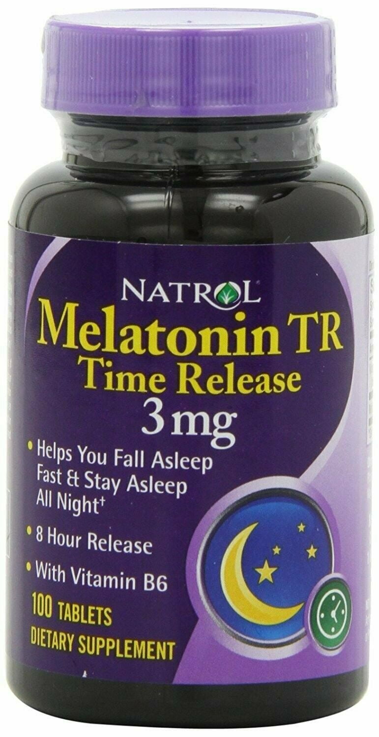 Natrol Melatonin 3 mg Sleep Time Release Dietary Supplement Tablets 100 ea (Pack of 2)