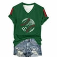 thumbnail image 5 of Womens Shirts Summer Baseball Festival Solid Color Baseball Printed V Neck Short Sleeved Top Womens Tops, 5 of 6