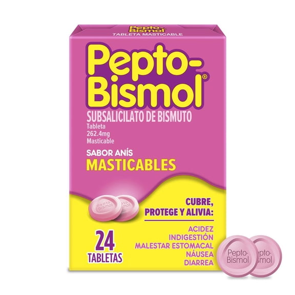 Antiácidos Pepto-Bismol Sabor Original 24 Tabletas Masticables