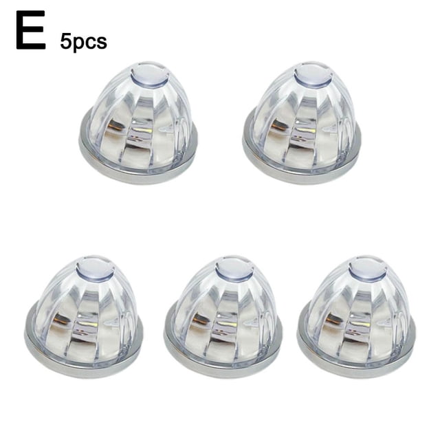 5PCS Watermelon Side Marker Lights for Trucks&Trailers12V-24V LED Lights with Stainless Steel Ring,IP65 Waterproof, Multi-Color LensEasy Install Vehicle Accessories for Semi Trucks