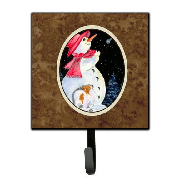 Carolines Treasures SS8793SH4 Snowman with Papillion Leash Holder or Key Hook, Small, Multicolor
