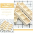 thumbnail image 3 of Wooden Tea Bag Holder with 3 Compartments for Home Use Light Yellow 7.5 x 4.2 x 2.8 Inches, 3 of 8