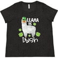 thumbnail image 3 of Inktastic St. Patrick's Day Llama Be Irish with Green Shamrocks Women's Plus Size T-Shirt, 3 of 5