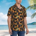 thumbnail image 2 of Wukai German Shepherd Dog Men's Hawaiian Shirt Short Sleeve Casual Button Down Summer Beach Aloha Shirt Tropical Print Holiday Party, 2 of 8