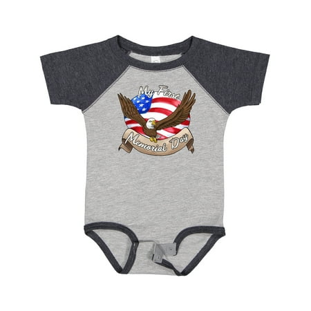 

Inktastic My First Memorial Day- Bald Eagle Gift Baby Boy or Baby Girl Bodysuit
