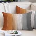 thumbnail image 2 of Burnt Orange Gray Ombre Pillow Covers Queen, Vintage Farmhouse Wooden Soft Brushed Microfiber Breathable Throw Pillow Covers, Pillowcase with Zipper for Couch Sofa Bedroom Living Room 20"x30", 2 of 9