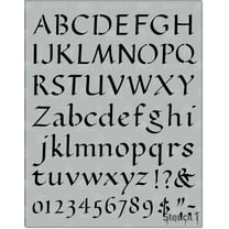 Stencil1 - 1" Calligraphy Letter & Numbers Art Stencils - 8.5" x 11"