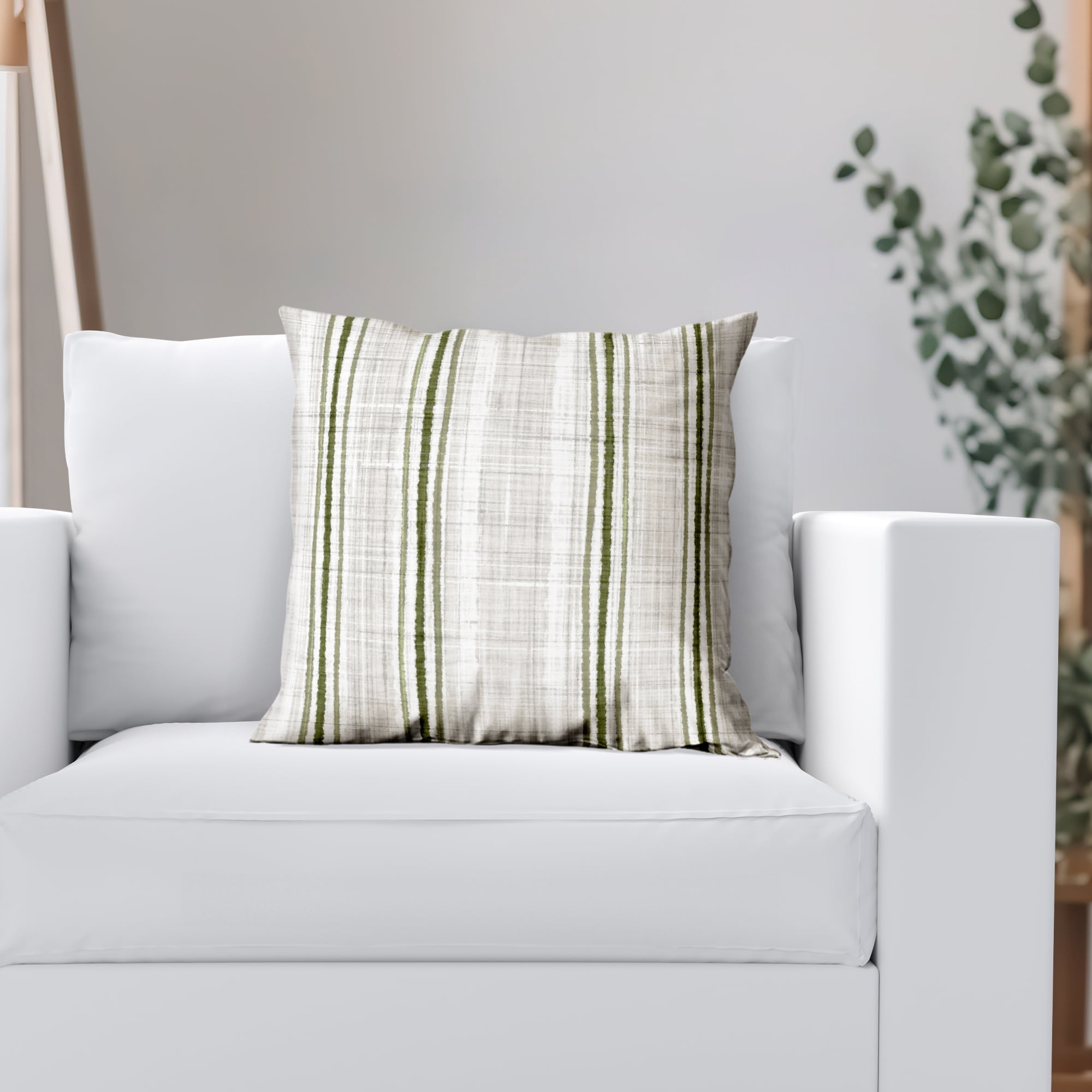 Americanflat 18"x18" Striped Pattern Throw Pillow with Premium Polyester - Green