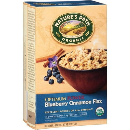 Nature's Path Blueberry Cinnamon Flax Oatmeal, 8 count, 11.2 oz, (Pack of 6)