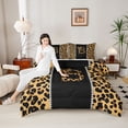 thumbnail image 4 of Feelyou Cheetah Print Letter B Bedding Comforter Set, Chic Brown Bowknot Ribbon Twin Comforter Sets, Leopard Wildlife Animal Reversible Bedding Set, Super Cozy Room Decor, 2-Piece, 4 of 8