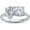 White, variant on 925 Sterling Silver 14K Rose Gold Plating Pear Shape & Cushion Cut White Diamond Toi Et Moi 2-Stone Wedding Engagement Ring For Women