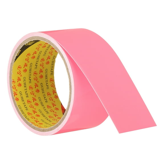 Uxcell 2 Inch x 9.8 Feet Glow in the Dark Tape, 1 Roll Fluorescent Adhesive Tape Luminous Reflective Tape, Pink