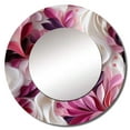 thumbnail image 2 of Designart "Serene Pink And White Abstract Waves" Abstract Rund Mirror For Wall Decor - Large Pink Round Printed Mirror -Modern Round Living Room Mirror - 23" x 23", 2 of 6