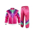 thumbnail image 2 of Aislor 80s Tracksuit for Women Retro Windbreaker Outfit 90s Stand Collar Sportswear Set Jacket Coat and Pants Hot Pink XXL, 2 of 3