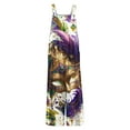 thumbnail image 5 of Fgvctg Mardi Gras Women's Jumpsuit Wide Leg Pant Parade Overall Mask Graphic Sleeveless Carnival Party Spaghetti Straps Jumpsuit Romper Bib Overalls Oversized Sprimg Pant With Pockets Purple Pink L, 5 of 5