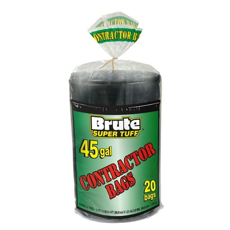 Brute Super Tuff Contractor Trash Bags 45 Gallon 20 Bags