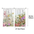thumbnail image 3 of Celsvanis 2pcs Printed Kitchen Curtain, Short Translucent Floral Butterfly Romantic Window Drape, Spring Summer Decor For Home Kitchen Coffee Decoration 39"x27.5", 3 of 9